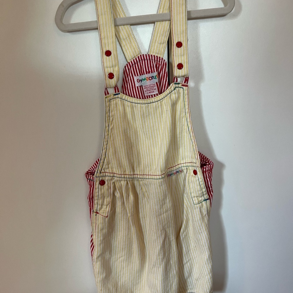 Gymboree Kids Overalls - Red and Cream Stripes